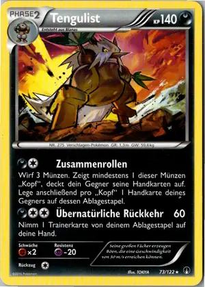 Pokémon-Karte Tengulist 73/122 TURBOfieber