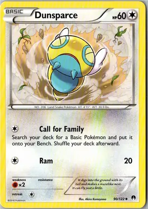 Pokémon-Karte Dunsparce Dummisel 90/122 TURBOfieber