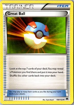 Pokémon-Karte Great Ball Superball 100/122 TURBOfieber