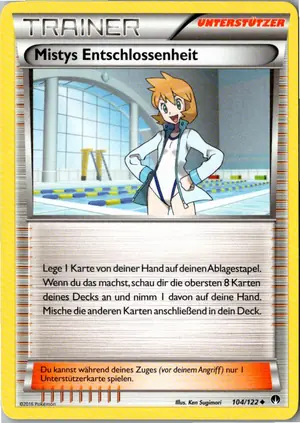 Pokémon-Karte Mistys Entschlossenheit 104/122 TURBOfieber