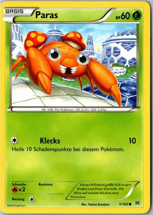 Pokémon-Karte Paras 1/162 TURBOstart
