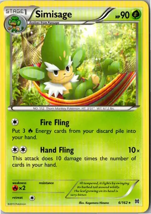 Pokémon-Karte Simisage Vegichita 6/162 TURBOstart