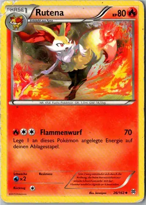 Pokémon-Karte Rutena 26/162 TURBOstart