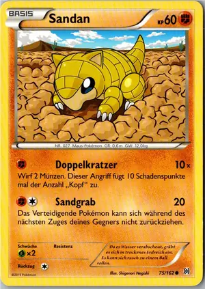 Pokémon-Karte Sandan 75/162 TURBOstart