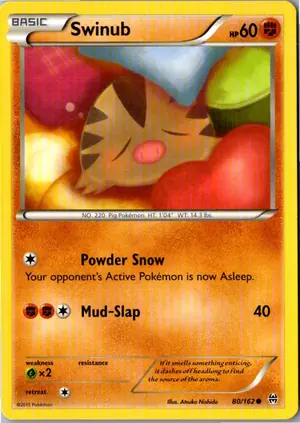 Pokémon-Karte Swinub Quiekel 80/162 TURBOstart