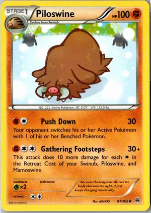 Pokémon-Karte Piloswine Keifel 81/162 TURBOstart
