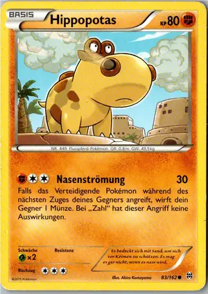 Pokémon-Karte Hippopotas 83/162 TURBOstart