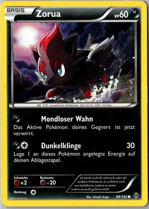 Pokémon-Karte Zorua 89/162 TURBOstart