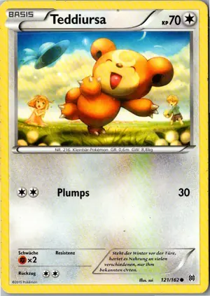 Pokémon-Karte Teddiursa 121/162 TURBOstart