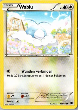 Pokémon-Karte Wablu 124/162 TURBOstart