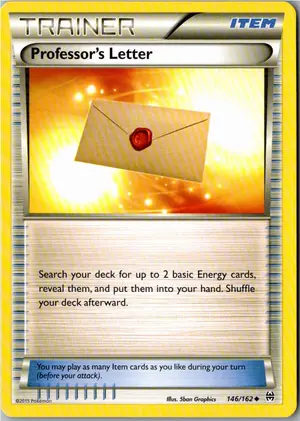 Pokémon-Karte Professor's Letter Brief vom Prof. 146/162 TURBOstart