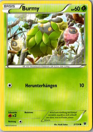 Pokémon-Karte Burmy 2/124 Schicksalsschmiede