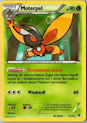 Pokémon-Karte Moterpel 4/124 Schicksalsschmiede