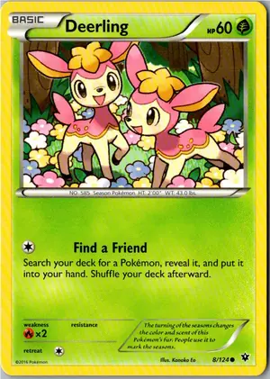 Pokémon-Karte Deerling Sesokitz 8/124 Schicksalsschmiede