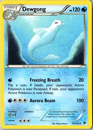 Pokémon-Karte Dewgong Jugong 16/124 Schicksalsschmiede