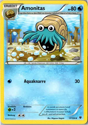 Pokémon-Karte Amonitas 17/124 Schicksalsschmiede
