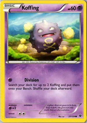 Pokémon-Karte Koffing Smogon 27/124 Schicksalsschmiede