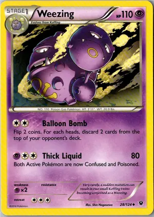 Pokémon-Karte Weezing Smogmog 28/124 Schicksalsschmiede