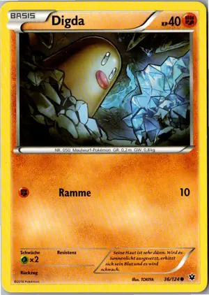 Pokémon-Karte Digda 36/124 Schicksalsschmiede
