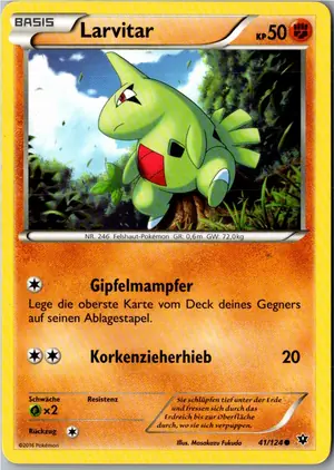 Pokémon-Karte Larvitar 41/124 Schicksalsschmiede