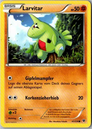 Pokémon-Karte Larvitar 41/124 Schicksalsschmiede