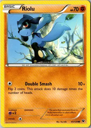 Pokémon-Karte Riolu 45/124 Schicksalsschmiede