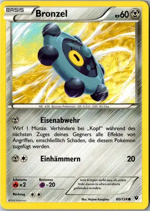 Pokémon-Karte Bronzor Bronzel 60/124 Schicksalsschmiede