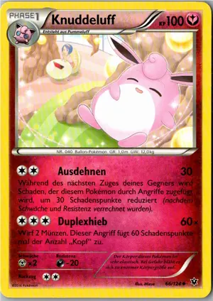 Pokémon-Karte Knuddeluff 66/124 Schicksalsschmiede