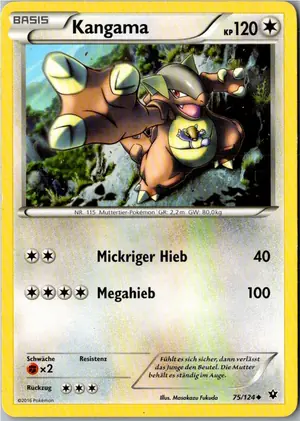 Pokémon-Karte Kangama 75/124 Schicksalsschmiede