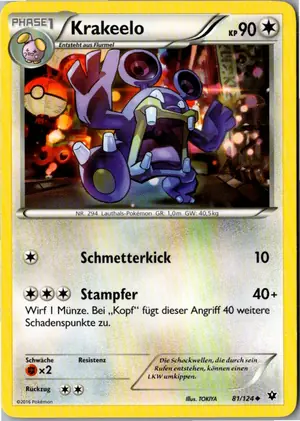 Pokémon-Karte Krakeelo 81/124 Schicksalsschmiede