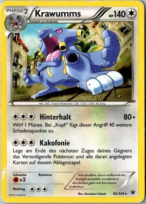 Pokémon-Karte Krawumms 82/124 Schicksalsschmiede
