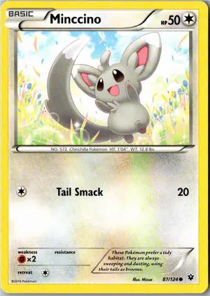 Pokémon-Karte Minccino Picochilla 87/124 Schicksalsschmiede