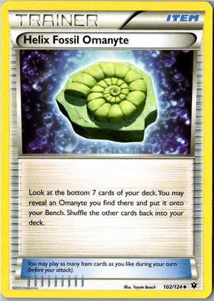 Pokémon-Karte Helix Fossil Omanyte Amonitas Helixfossil 102/124 Schicksalsschmiede