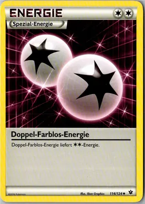 Pokémon-Karte Doppel-Farblos-Energie 114/124 Schicksalsschmiede