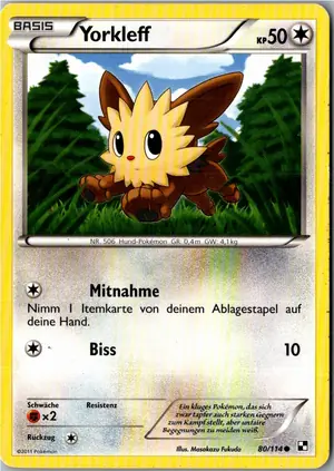 Pokémon-Karte Yorkleff 80/114 Schwarz & Weiß