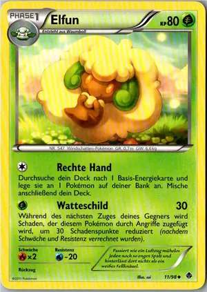 Pokémon-Karte Elfun 11/98 Aufstreben der Mächtigen