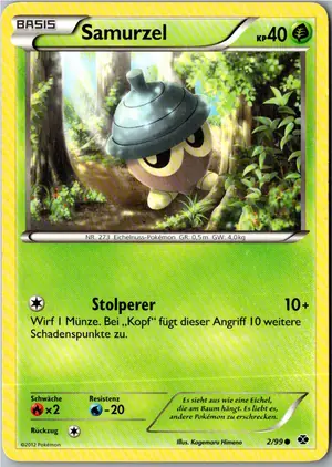 Pokémon-Karte Samurzel 2/99 Kommende Schicksale