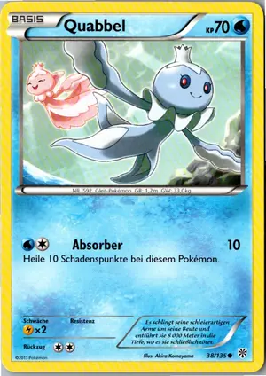Pokémon-Karte Quabbel 38/135 Plasma-Sturm