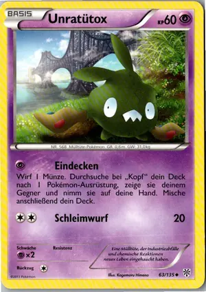 Pokémon-Karte Unratütox 63/135 Plasma-Sturm
