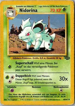 Pokémon-Karte Nidorina 40/64 Dschungel