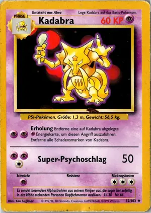 Pokémon-Karte Kadabra 32/102 Grundset