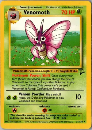 Pokémon-Karte Venomoth Omot 31/130 Base Set 2