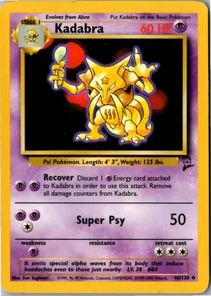Pokémon-Karte Kadabra 46/130 Base Set 2