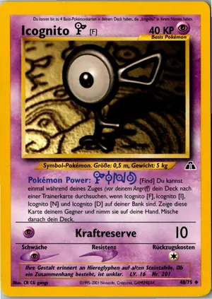 Pokémon-Karte Icognito F 48/75 Neo Entdeckung