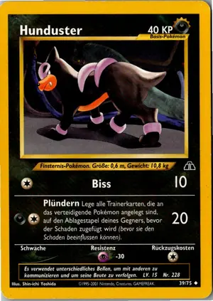 Pokémon-Karte Hunduster 39/75 Neo Entdeckung