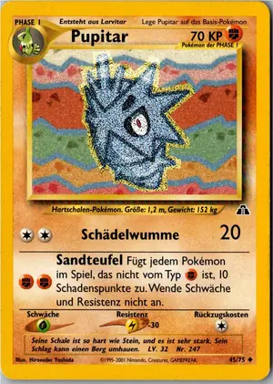 Pokémon-Karte Pupitar 45/75 Neo Entdeckung