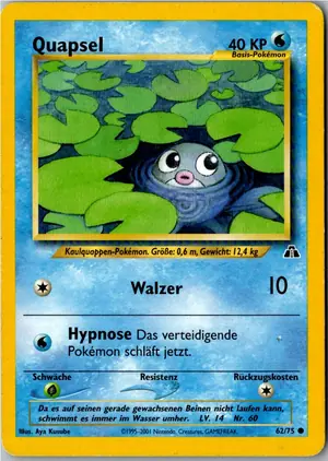 Pokémon-Karte Quapsel 62/75 Neo Entdeckung