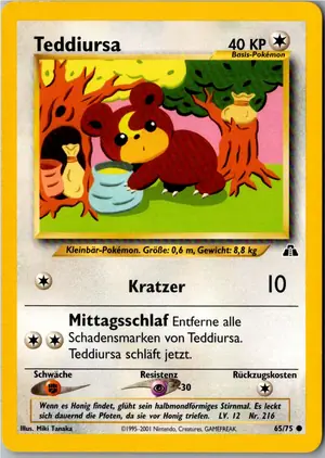 Pokémon-Karte Teddiursa 65/75 Neo Entdeckung