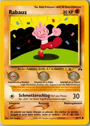 Pokémon-Karte Rabauz 66/75 Neo Entdeckung