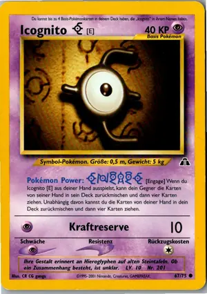 Pokémon-Karte Icognito E 67/75 Neo Entdeckung